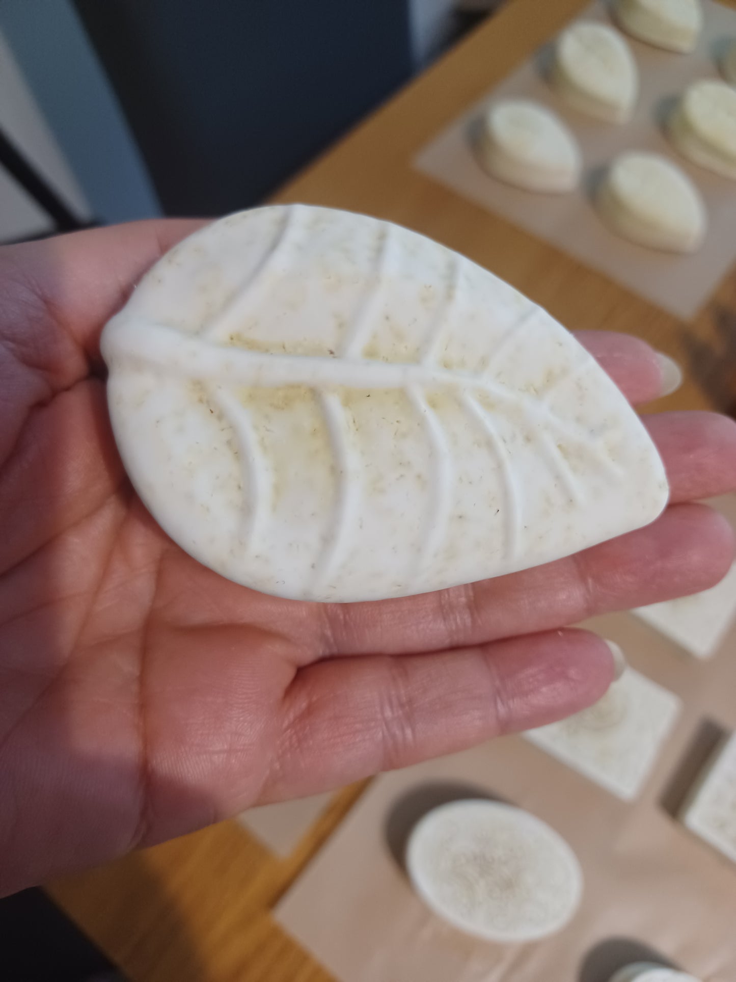 Rose infused leafshaped natural olive oil hand & body soap