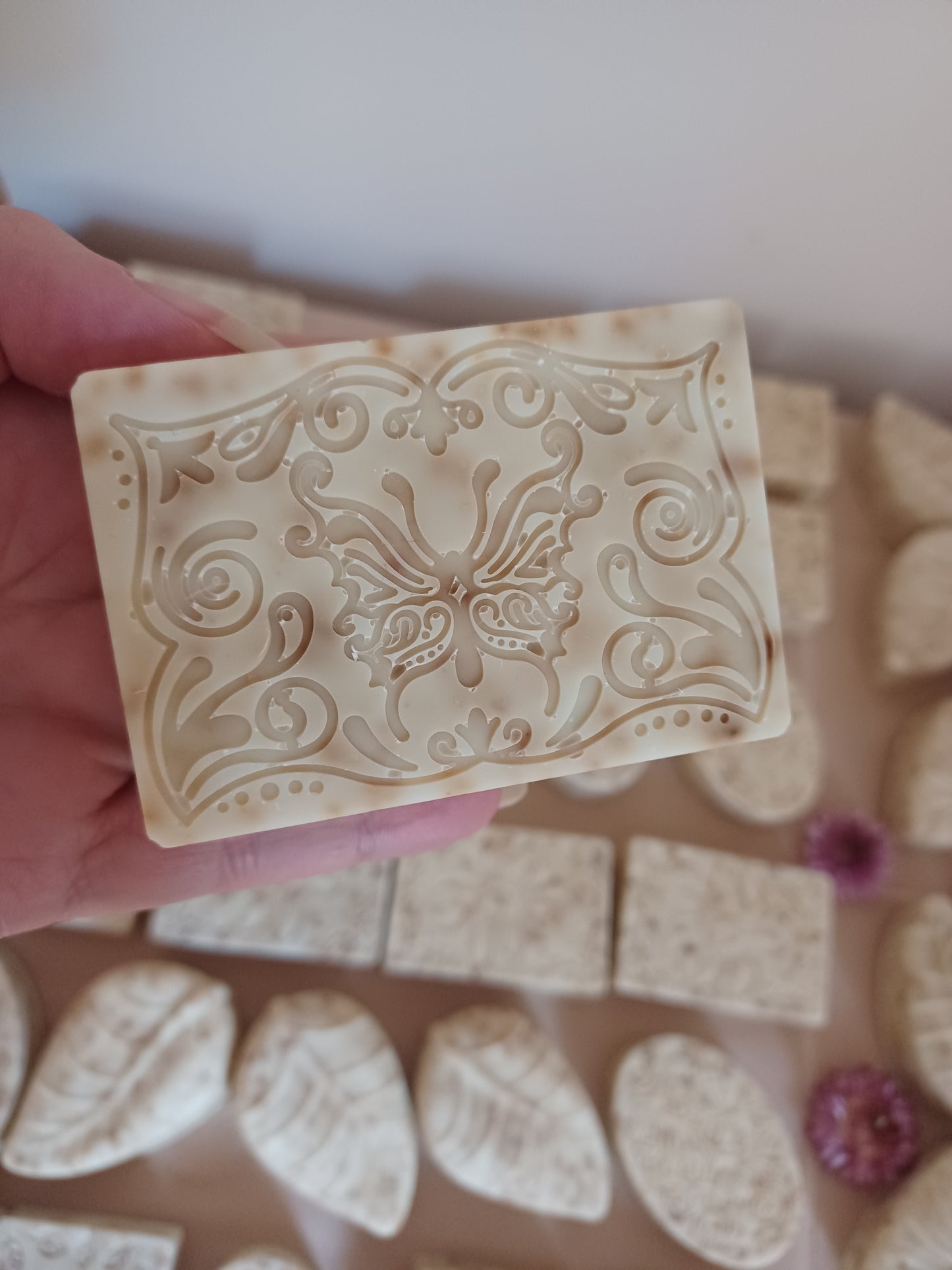 6 bars of Rose & Lavender infused natural olive oil soap