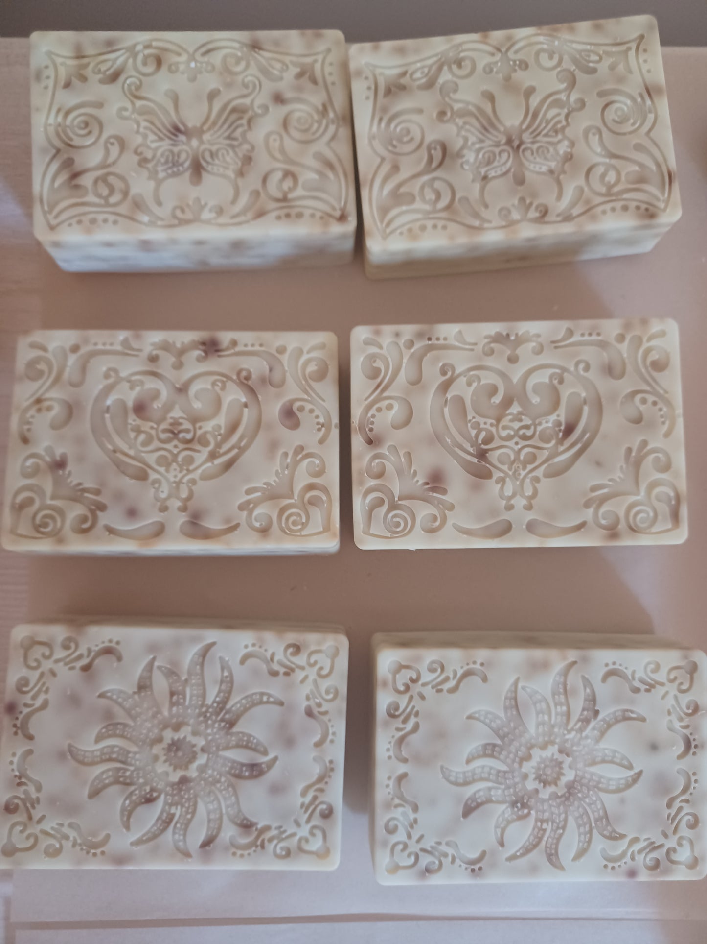 6 bars of Rose & Lavender infused natural olive oil soap